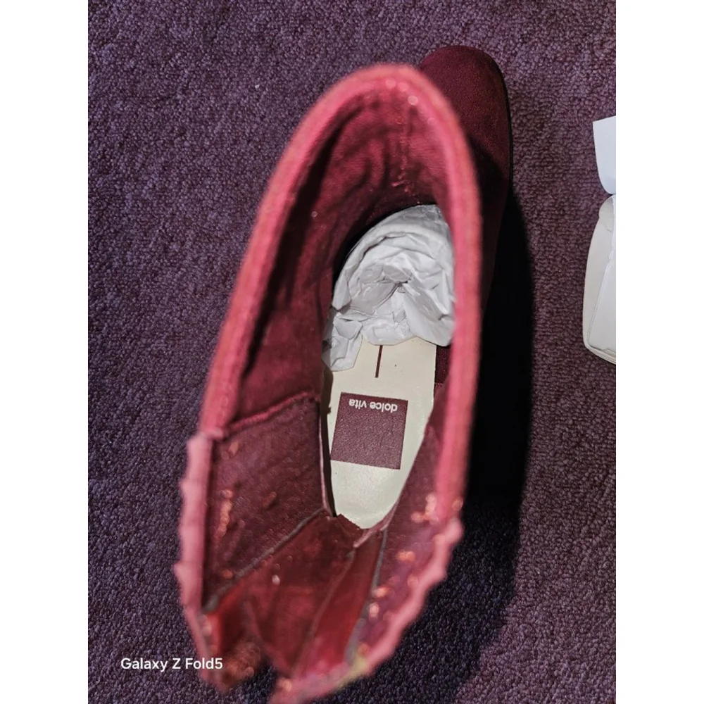 Women's Dolce Vita Burgundy Suede Wedge Ankle Boots
